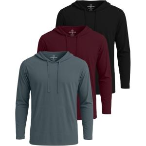 imageReal Essentials 3 Pack Mens Cotton Lightweight Casual Pullover Drawstring Hoodie With Pocket Available In Big ampamp TallSet 3