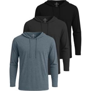 imageReal Essentials 3 Pack Mens Cotton Lightweight Casual Pullover Drawstring Hoodie With Pocket Available In Big ampamp TallSet 4