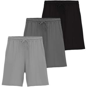 imageReal Essentials 3 Pack Mens Soft Lounge Pajama Bottoms Sleep Shorts Breathable Cool Fabric Available in Big ampamp TallSet 11