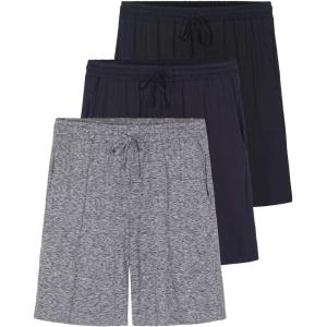 imageReal Essentials 3 Pack Mens Soft Lounge Pajama Bottoms Sleep Shorts Breathable Cool Fabric Available in Big ampamp TallSet 4