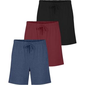 imageReal Essentials 3 PackMens Cotton UltraSoft Knit Sleep Pajama Shorts ampamp Lounge Wear Available In Big ampamp TallSet a
