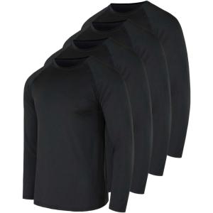 imageReal Essentials 4 Pack Mens Compression LongSleeve TShirt Athletic Cold Weather Baselayer Available in Big ampamp TallSet C