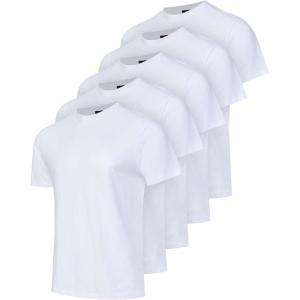 imageReal Essentials 5 Pack Mens 100 Cotton Casual TShirts Plain Jersey Shirts Fashion Tees Big ampamp Tall AvailableSet 3