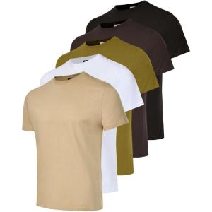 imageReal Essentials 5 Pack Mens 100 Cotton Casual TShirts Plain Jersey Shirts Fashion Tees Big ampamp Tall AvailableSet 7