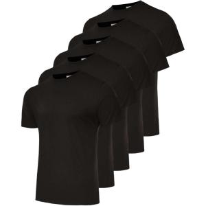 imageReal Essentials 5 Pack Mens 100 Cotton Casual TShirts Plain Jersey Shirts Fashion Tees Big ampamp Tall AvailableSet 8