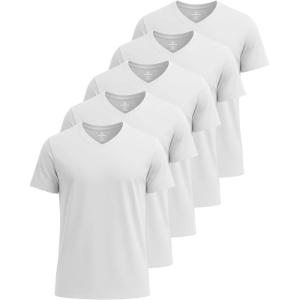 imageReal Essentials 5 Pack Mens VNeck DryFit Moisture Wicking Active Athletic Tech Performance TShirtSet 8