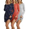 imageReal Essentials 3 Pack UltraSoft Night Shirt for Women Long Sleeve Sleep Shirt Nightgown Available in Plus SizeSet 1