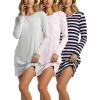 imageReal Essentials 3 Pack UltraSoft Night Shirt for Women Long Sleeve Sleep Shirt Nightgown Available in Plus SizeSet 3