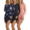 imageReal Essentials 3 Pack UltraSoft Night Shirt for Women Long Sleeve Sleep Shirt Nightgown Available in Plus SizeSet 8