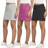 imageReal Essentials 3 Pack Womens 16quot Athletic Skort with Pocket  Skirt for Golf Tennis Gym Running Available in PlusSet 1