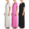 imageReal Essentials 3 Pack Womens Soft Maxi Long Nightshirt Short Sleeve Soft Nightgown Sleep Dress Available in Plus SizeSet 6