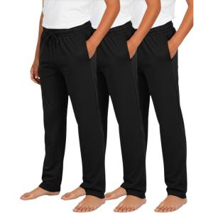 imageReal Essentials 3 Pack Boys Soft Pajama Pants  Sleepwear Lounge Bottoms for Kids Teens Youth with PocketsSet 1