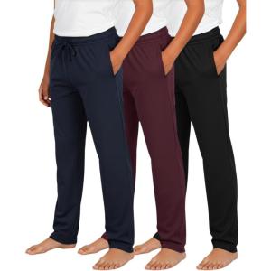 imageReal Essentials 3 Pack Boys Soft Pajama Pants  Sleepwear Lounge Bottoms for Kids Teens Youth with PocketsSet 4