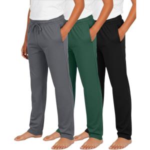 imageReal Essentials 3 Pack Boys Soft Pajama Pants  Sleepwear Lounge Bottoms for Kids Teens Youth with PocketsSet 6