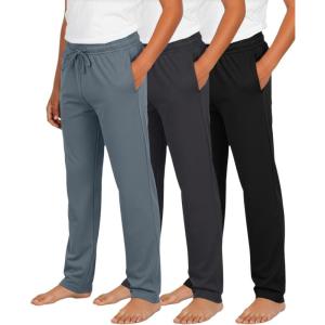 imageReal Essentials 3 Pack Boys Soft Pajama Pants  Sleepwear Lounge Bottoms for Kids Teens Youth with PocketsSet 7