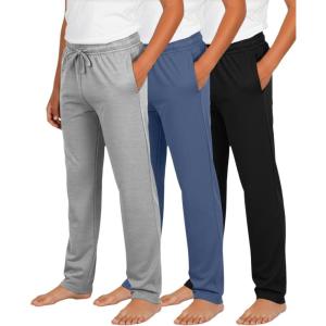 imageReal Essentials 3 Pack Boys Soft Pajama Pants  Sleepwear Lounge Bottoms for Kids Teens Youth with PocketsSet 8