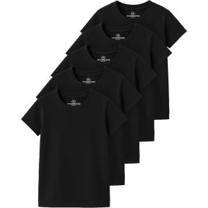 imageReal Essentials 5 Pack Girls Cotton Short Sleeve Crew Neck TShirt  Athletic Tee Shirt for Teens Kids Youth Ages 416Set 7