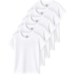 imageReal Essentials 5 Pack Girls Cotton Short Sleeve Crew Neck TShirt  Athletic Tee Shirt for Teens Kids Youth Ages 416Set 8