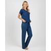 image:imageReal Essentials 2 Pack Womens Comfy Pajama Sets  Short amp Long Sleeve Ladies Loungewear Sleepwear PJs Available In PlusSet C Gray  Navy