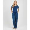 image:imageReal Essentials 2 Pack Womens Comfy Pajama Sets  Short amp Long Sleeve Ladies Loungewear Sleepwear PJs Available In PlusSet C Gray  Navy