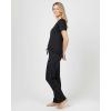 image:imageReal Essentials 2 Pack Womens Comfy Pajama Sets  Short amp Long Sleeve Ladies Loungewear Sleepwear PJs Available In PlusSet D Black  Orange