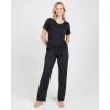 image:imageReal Essentials 2 Pack Womens Comfy Pajama Sets  Short amp Long Sleeve Ladies Loungewear Sleepwear PJs Available In PlusSet D Black  Orange