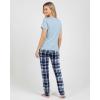 image:imageReal Essentials 2 Pack Womens Comfy Pajama Sets  Short amp Long Sleeve Ladies Loungewear Sleepwear PJs Available In PlusSet L Purple  Blue