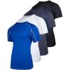 image:imageReal Essentials 4 Pack Mens Short Sleeve Compression TShirt Base Layer Undershirt Athletic Top Available in Big amp TallSet E