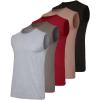 image:imageReal Essentials 5 Pack Mens Cotton Sleeveless Crewneck Tank Top Casual Shirts Tees Big amp Tall AvailableSet 5