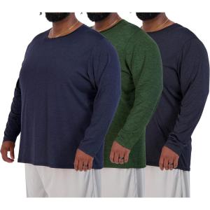 image:imageReal Essentials 3 Pack Mens Big amp Tall Tech Stretch LongSleeve amp ShortSleeve DryFit TShirt 3XT5XTLong Sleeve  Set 1