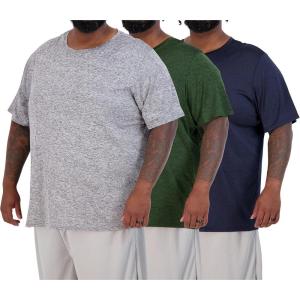 image:imageReal Essentials 3 Pack Mens Big amp Tall Tech Stretch LongSleeve amp ShortSleeve DryFit TShirt 3XT5XTShort Sleeve  Set 5