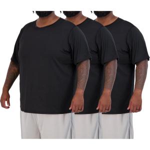 image:imageReal Essentials 3 Pack Mens Big amp Tall Tech Stretch LongSleeve amp ShortSleeve DryFit TShirt 3XT5XTShort Sleeve  Set 8