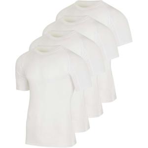 image:imageReal Essentials 4 Pack Mens Short Sleeve Compression TShirt Base Layer Undershirt Athletic Top Available in Big amp TallSet I