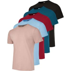 image:imageReal Essentials 5 Pack Mens 100 Cotton Casual TShirts Plain Jersey Shirts Fashion Tees Big amp Tall AvailableSet 5