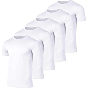 image:imageReal Essentials 5 Pack Mens Mesh Short Sleeve Crew Neck TShirt  Workout Gym Active Athletic Tee Big amp Tall AvailableSet 2