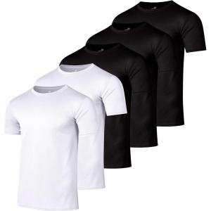 image:imageReal Essentials 5 Pack Mens Mesh Short Sleeve Crew Neck TShirt  Workout Gym Active Athletic Tee Big amp Tall AvailableSet 3