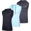 image:imageReal Essentials 3 Pack Mens DryFit Active Hooded Tank Top  Workout Sleeveless Hoodie Drawstring Available in Big amp TallSet 6