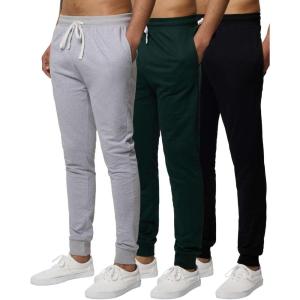 image:imageReal Essentials 3 Pack Mens French Terry Fleece Active Casual Jogger Sweatpants with Pockets Available in Big amp TallSet 1