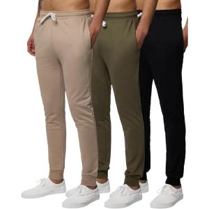 image:imageReal Essentials 3 Pack Mens French Terry Fleece Active Casual Jogger Sweatpants with Pockets Available in Big amp TallSet 5