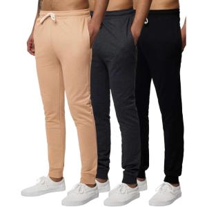 image:imageReal Essentials 3 Pack Mens French Terry Fleece Active Casual Jogger Sweatpants with Pockets Available in Big amp TallSet 6