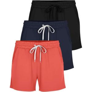 image:imageReal Essentials 3 Pack Womens UltraSoft Athletic Lounge Casual Sweat Shorts with Pockets Available in Plus SizeSet 14
