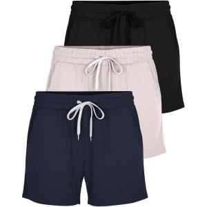 image:imageReal Essentials 3 Pack Womens UltraSoft Athletic Lounge Casual Sweat Shorts with Pockets Available in Plus SizeSet 15