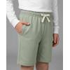 image:imageReal Essentials 4 Pack Boys Cotton French Terry Shorts with Pockets for Kids Teens Youth  Sleep Casual Lounge 418Set 6