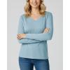 image:imageReal Essentials 4 Pack Womens Cotton Long Sleeve VNeck TShirts  Soft Casual Lounge Tee Tops Available in PlusSet 1