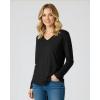 image:imageReal Essentials 4 Pack Womens Cotton Long Sleeve VNeck TShirts  Soft Casual Lounge Tee Tops Available in PlusSet 2
