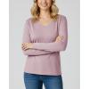 image:imageReal Essentials 4 Pack Womens Cotton Long Sleeve VNeck TShirts  Soft Casual Lounge Tee Tops Available in PlusSet 2