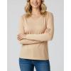 image:imageReal Essentials 4 Pack Womens Cotton Long Sleeve VNeck TShirts  Soft Casual Lounge Tee Tops Available in PlusSet 3