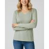 image:imageReal Essentials 4 Pack Womens Cotton Long Sleeve VNeck TShirts  Soft Casual Lounge Tee Tops Available in PlusSet 4