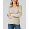 image:imageReal Essentials 4 Pack Womens Cotton Long Sleeve VNeck TShirts  Soft Casual Lounge Tee Tops Available in PlusSet 5