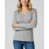 image:imageReal Essentials 4 Pack Womens Cotton Long Sleeve VNeck TShirts  Soft Casual Lounge Tee Tops Available in PlusSet 8